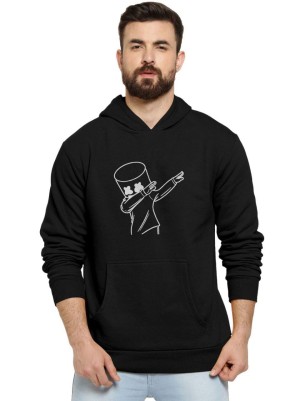 Latest unisex printed woolen soft with softer inside black hoodie