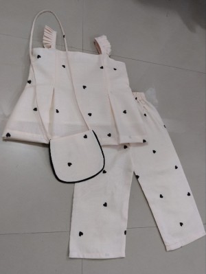 Latest Stitching Pure Cotton White Western Pant With Top