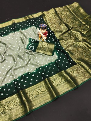 Pure Silk Bandhej with Kanchipuram Bandhani saree