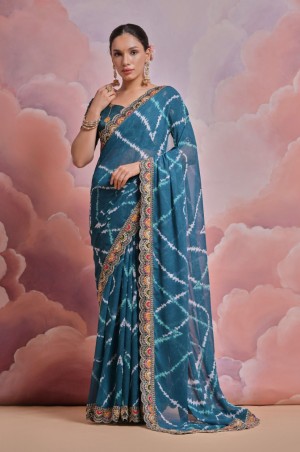 Designer Party Wear Georgette Sequance Saree