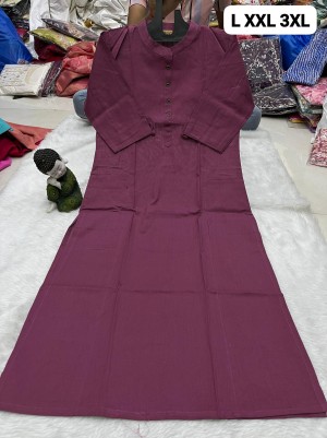 Latest beautiful flex doctor pocket cotton maroon kurti