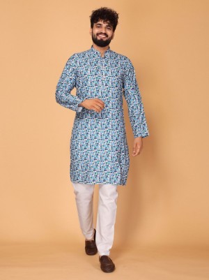 Presenting stylist full stitched rayon cotton white kurta pajama