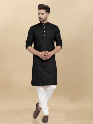 Launching plain beautiful heavy cotton gray kurta pajama