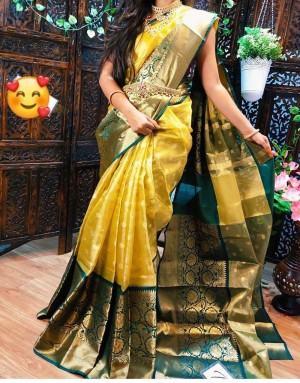Kanchivaram beautiful designer silk gold saree