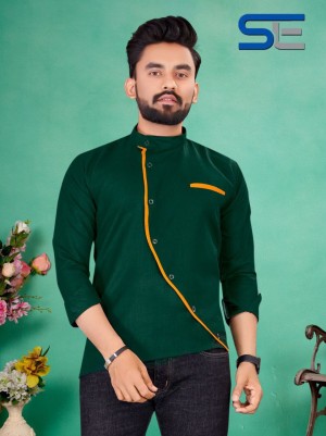 Full sleeve designer beautiful heavy cotton blue shirt