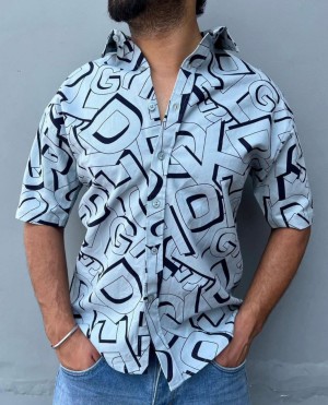 Half sleeve exclusive cotton blue shirt