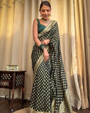 Beautiful rich pallu designer soft lichi silk red saree