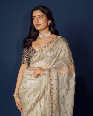 Heavy thread sequence exclusive border organza banglori silk chiku saree