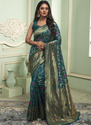 Beautiful zari jacquard weaving banarasi soft silk wine saree