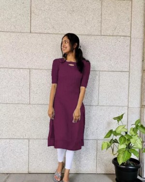 Embroidery beautiful heavy net organza maroon kurti