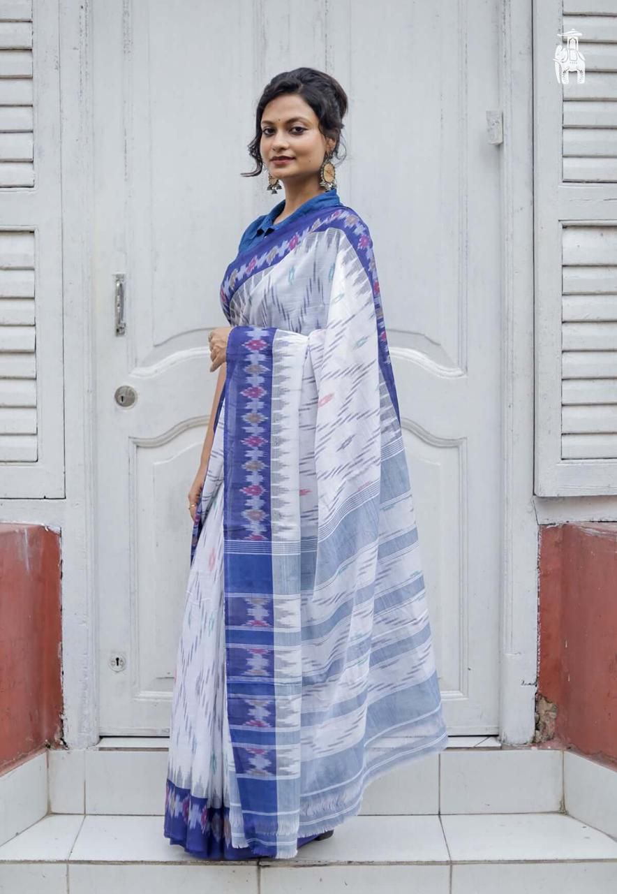 Glamourous digital printed linen yellow saree