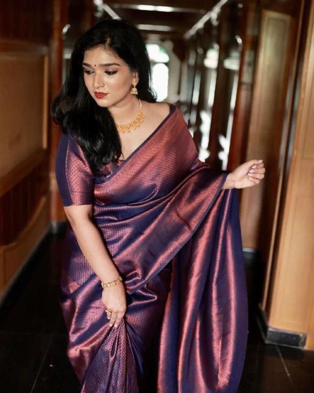 Beautifulness jacquard rich pallu silk purple saree