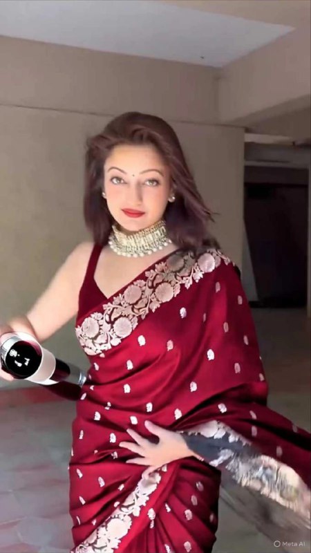 Exclusive zari weaving banarasi silk maroon saree