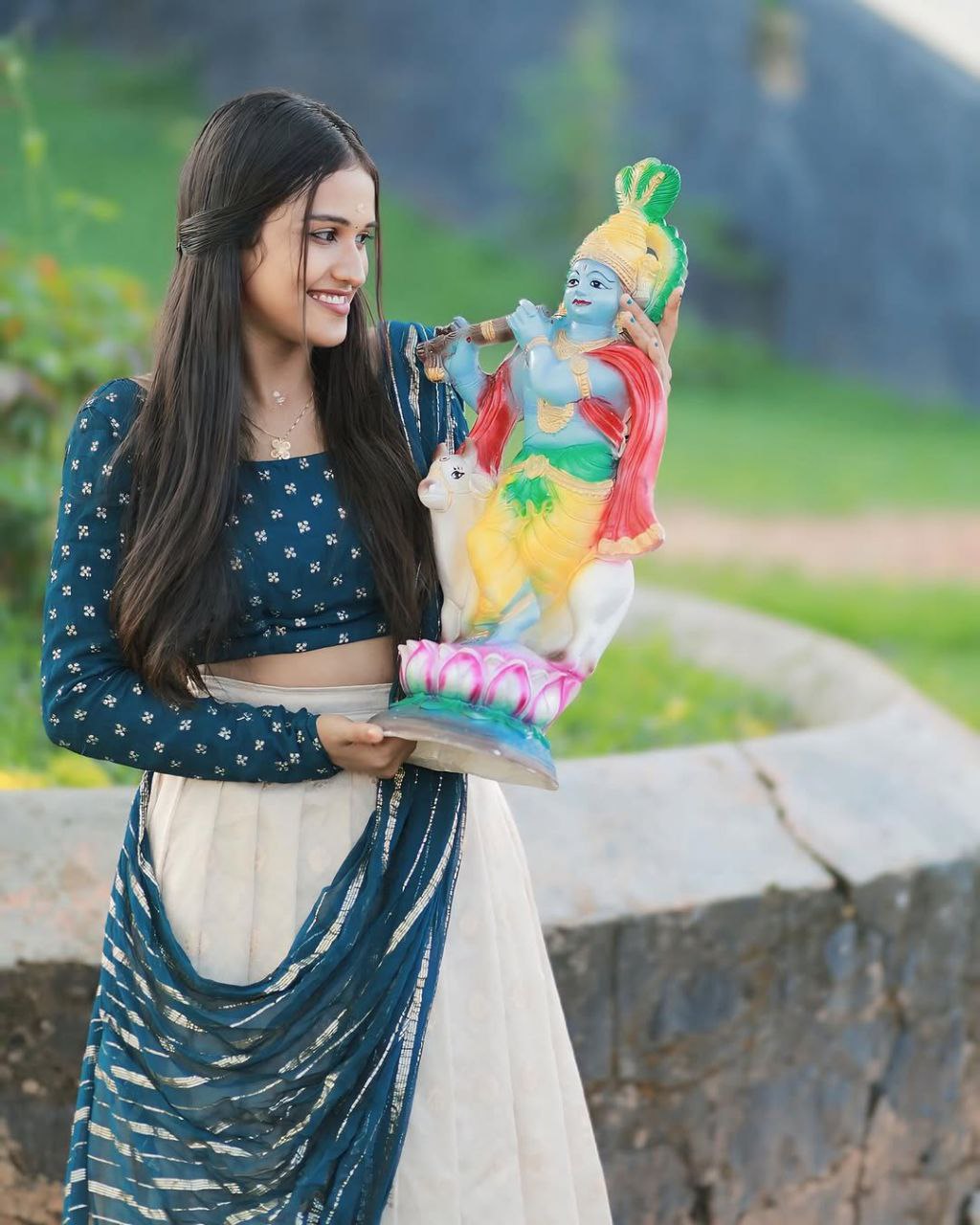 Exclusive jacquard silk blue lehenga choli dupatta