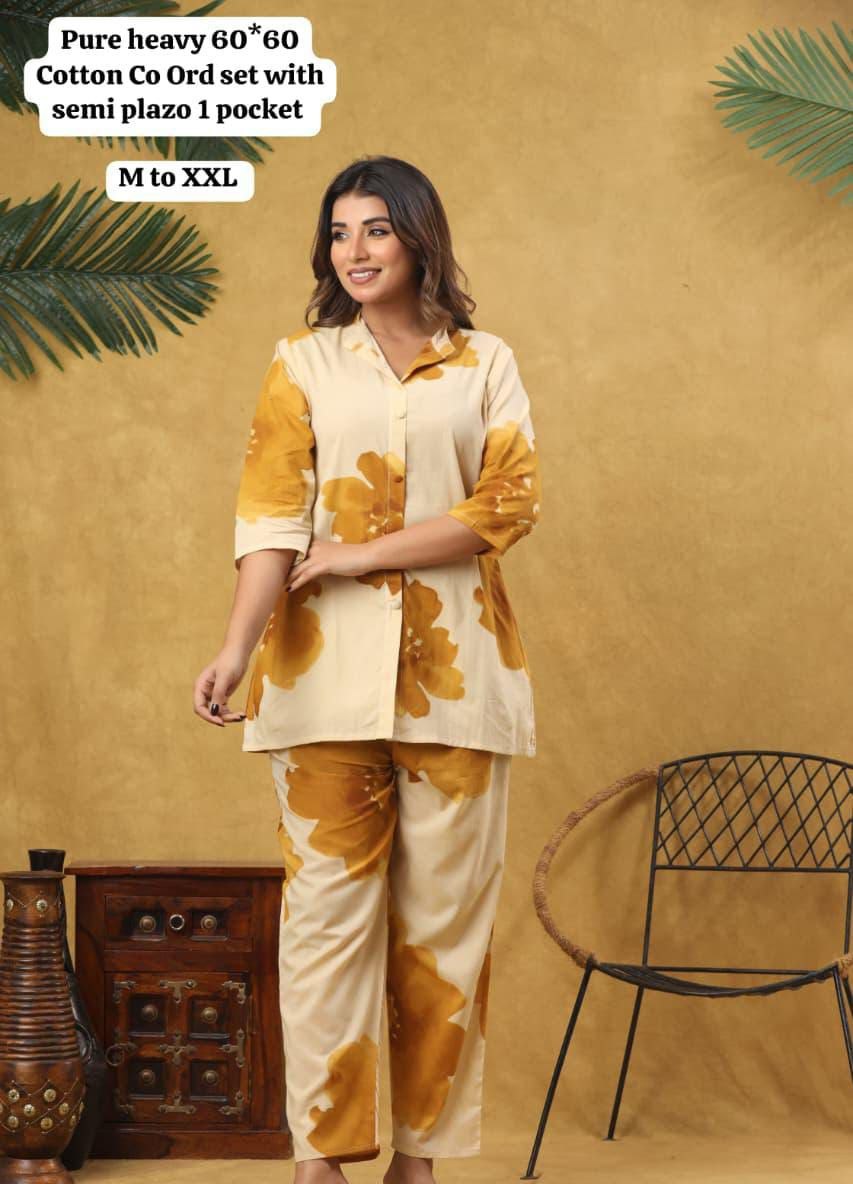 Graceful cotton yellow cord set