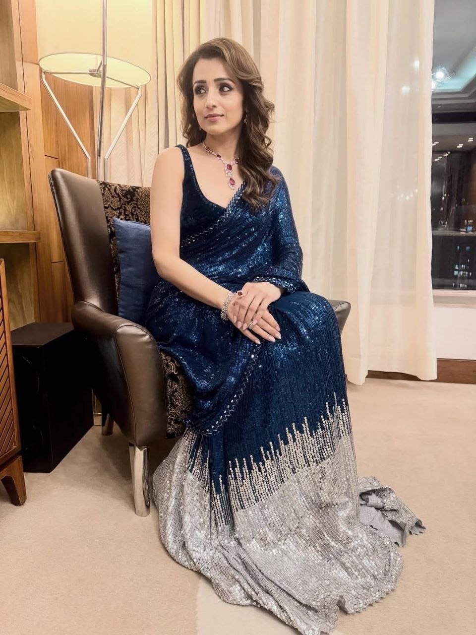 Authentic georgette silk blue saree