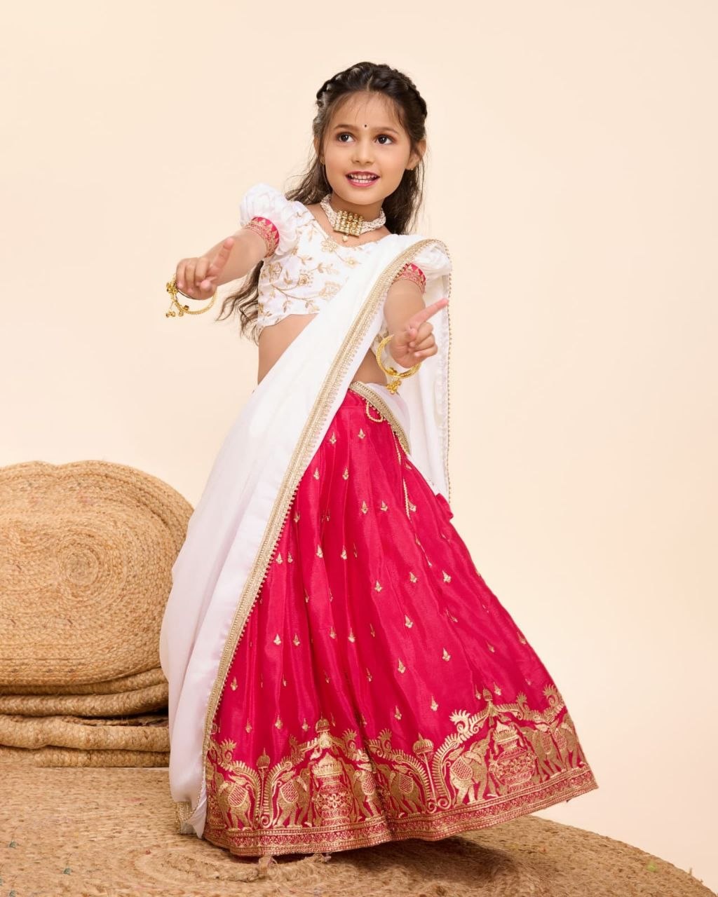 Expensive zari embroidery chinnon red lehenga choli