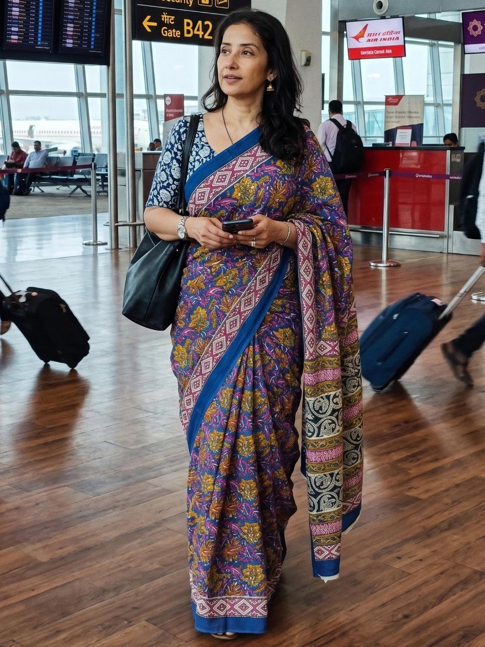 Eligibility original mulmul cotton blue saree