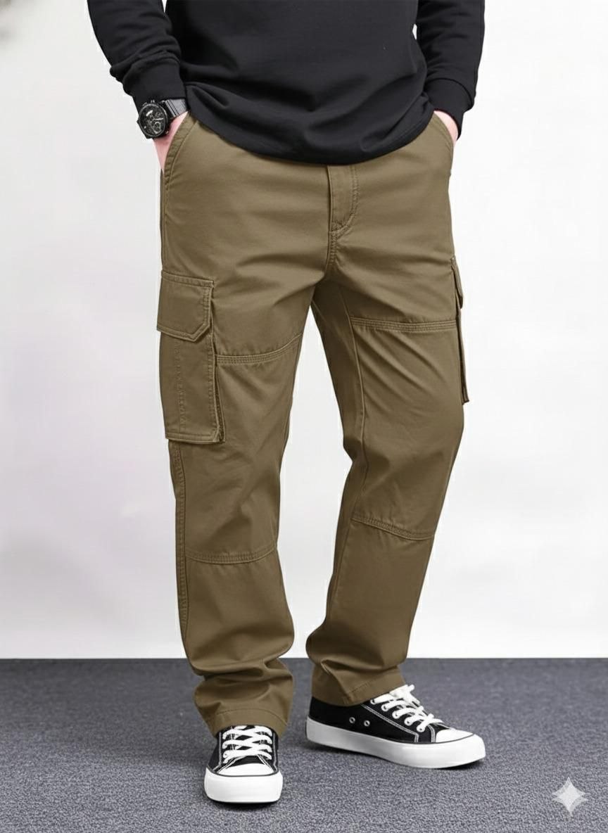 Bollywood straight cargo cotton mehendi pant