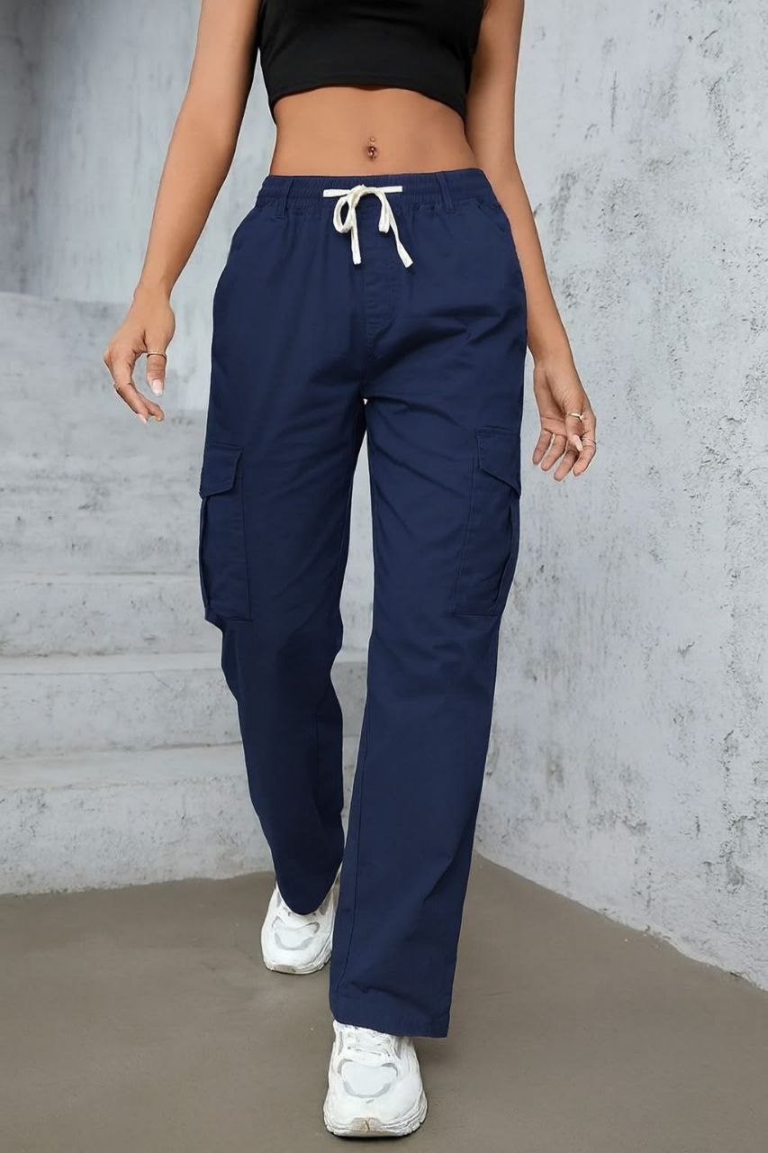 Premium straight cotton blue cargo pant