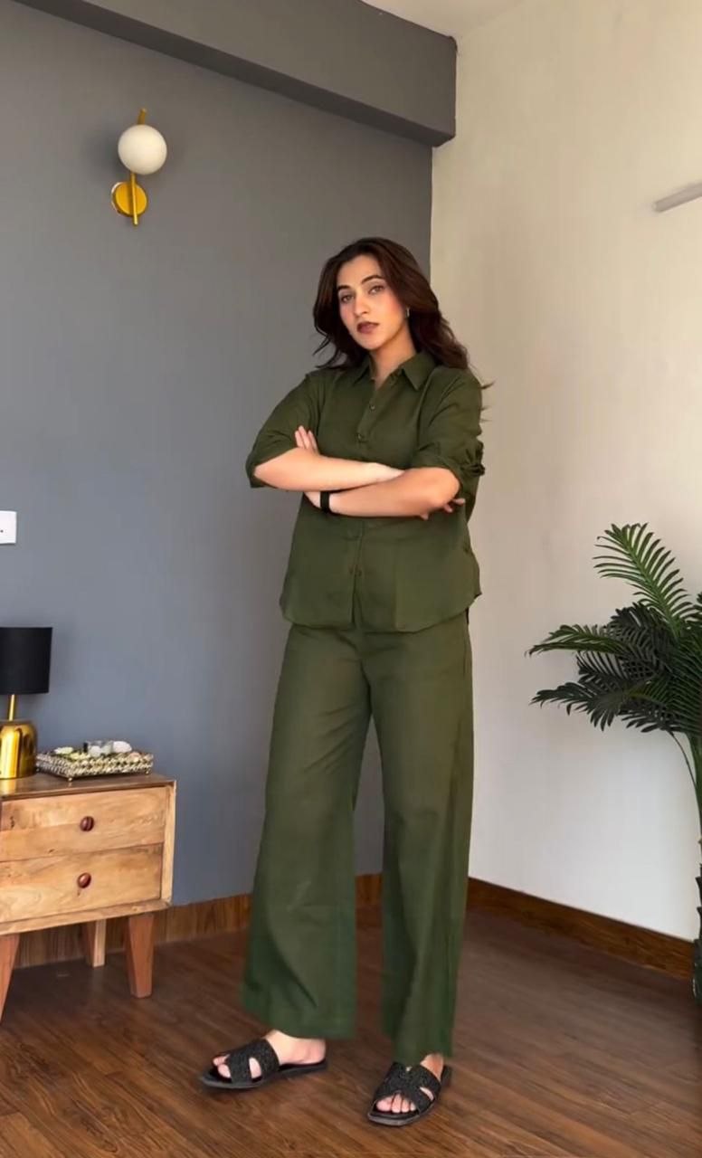 Western brunch cotton green top bottom