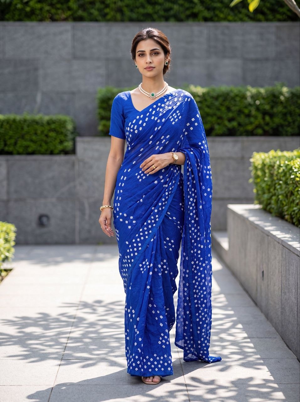 Traditional running plain silk green saree