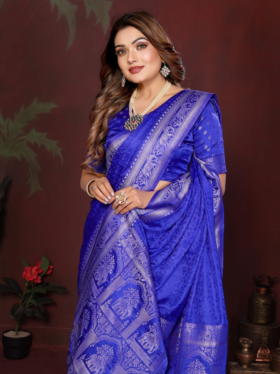 Gorgeous mysore silk blue saree