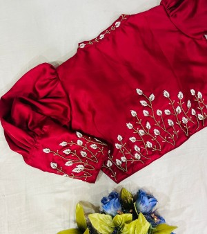 Purely Silk Handmade Work Boutique Style Blouse For Women