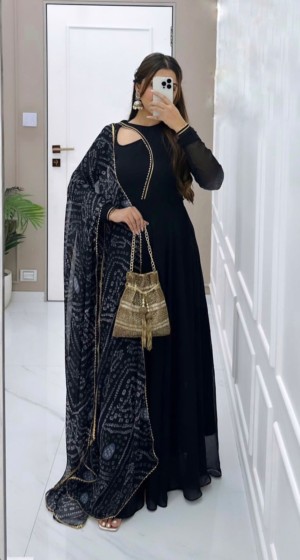 Launching New Designer Fully Stitched Party Wear Look Gown Bottom and Dupatta With Fully Flair