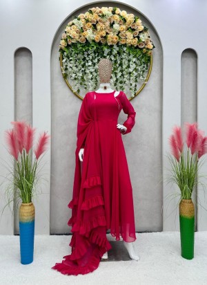 Trending Designer piece Georgette Rani Anarkali suit