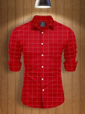 Men's Exclusive Red Full Sleev's Shirt