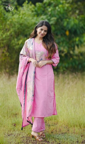 Women Pure Cotton Kurta Pant Dupatta Set