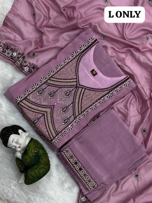 Traditional Cotton Roman Silk Kurta Pant &Dupatta