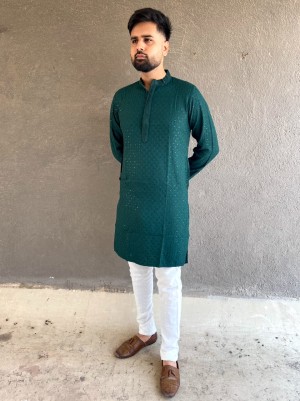 Buy Wine Rayon Tradional Wear Chikan Work Kurta Pajama