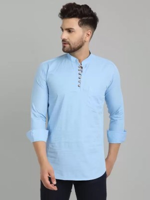 Latest Designer cotton sky blue kurta