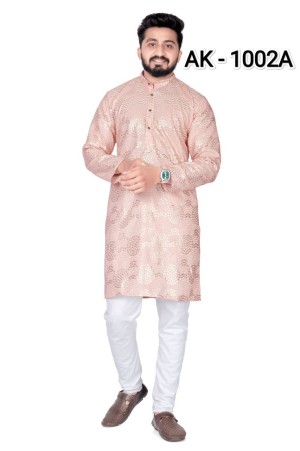 Designer green and yellow and orange and sky blue kurta